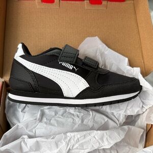 Kids Black and White Puma Sneakers